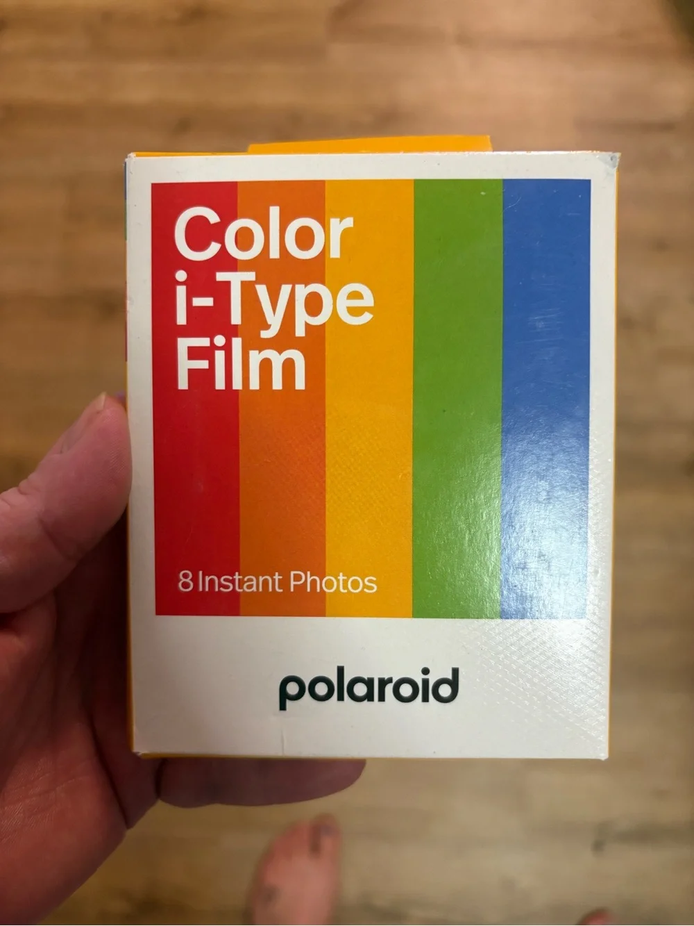Polaroid Color i-Type Film — Red Orange Yellow Green Blue Stripe Packaging